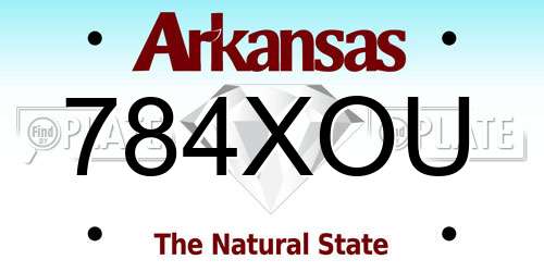 784XOU Arkansas License Plate