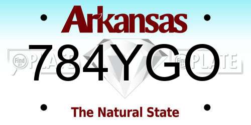 784YGO Arkansas License Plate