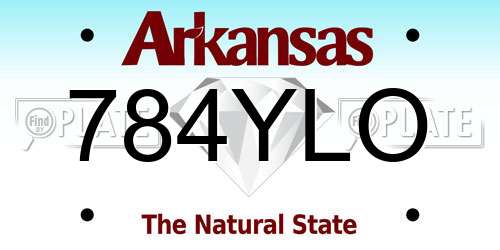 784YLO Arkansas License Plate