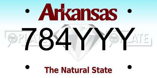 784YYY Arkansas License Plate