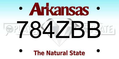 784ZBB Arkansas License Plate