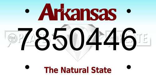 7850446 Arkansas License Plate