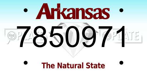 7850971 Arkansas License Plate