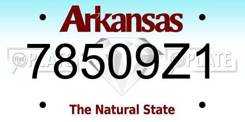 78509Z1 Arkansas License Plate