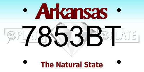 7853BT Arkansas License Plate
