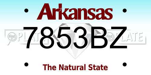 7853BZ Arkansas License Plate