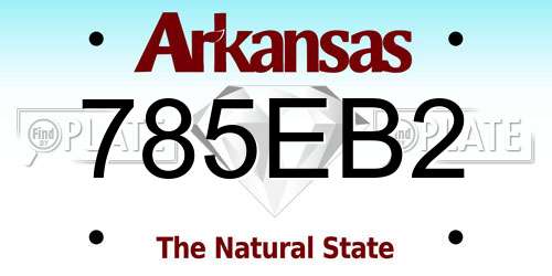 785EB2 Arkansas License Plate