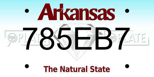 785EB7 Arkansas License Plate