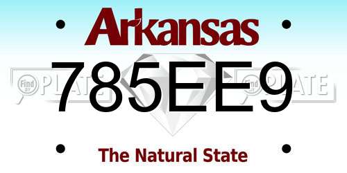 785EE9 Arkansas License Plate