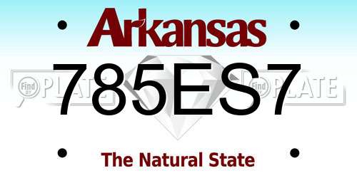 785ES7 Arkansas License Plate