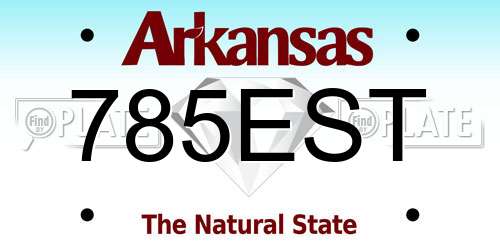 785EST Arkansas License Plate