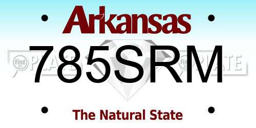 785SRM Arkansas License Plate