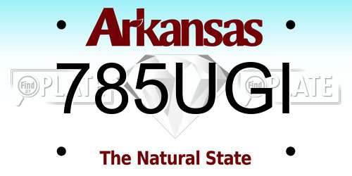 785UGI Arkansas License Plate