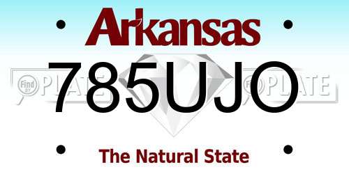 785UJO Arkansas License Plate