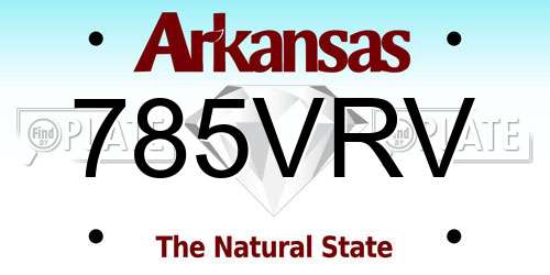 785VRV Arkansas License Plate
