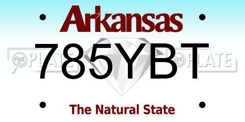 785YBT Arkansas License Plate