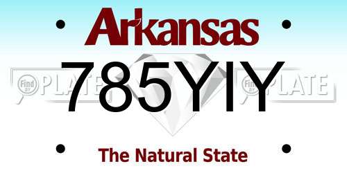 785YIY Arkansas License Plate