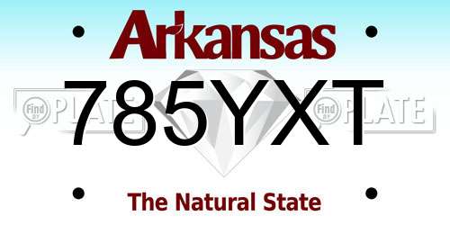 785YXT Arkansas License Plate