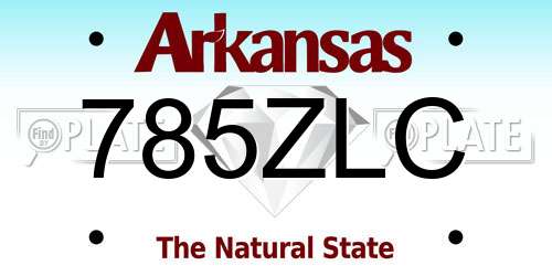 785ZLC Arkansas License Plate