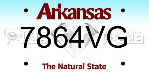 7864VG Arkansas License Plate