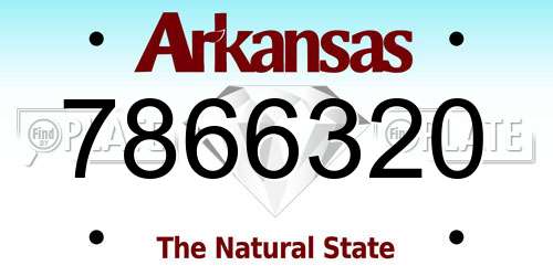 7866320 Arkansas License Plate