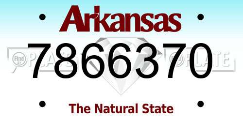 7866370 Arkansas License Plate