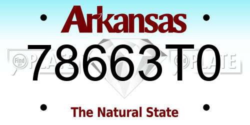 78663T0 Arkansas License Plate