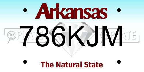 786KJM Arkansas License Plate
