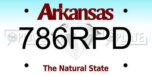 786RPD Arkansas License Plate