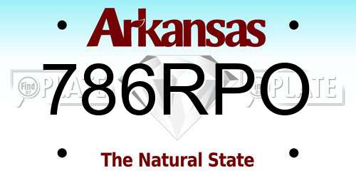 786RPO Arkansas License Plate