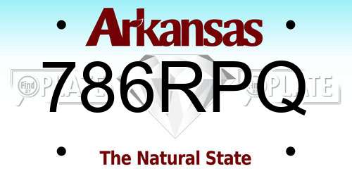 786RPQ Arkansas License Plate
