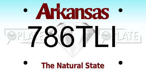 786TLI Arkansas License Plate