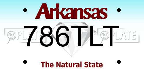 786TLT Arkansas License Plate