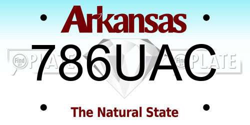 786UAC Arkansas License Plate