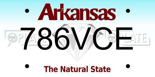786VCE Arkansas License Plate