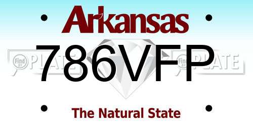 786VFP Arkansas License Plate