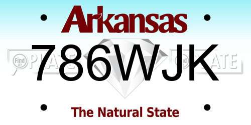786WJK Arkansas License Plate
