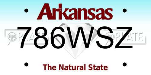 786WSZ Arkansas License Plate