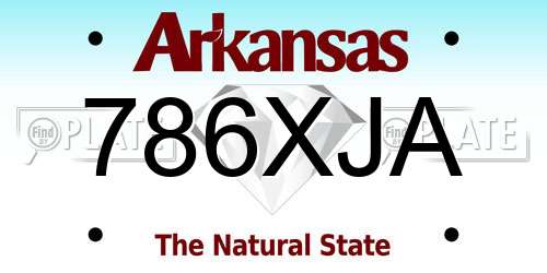 786XJA Arkansas License Plate