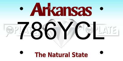 786YCL Arkansas License Plate