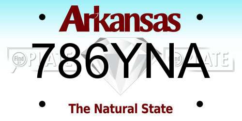 786YNA Arkansas License Plate