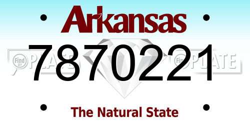 7870221 Arkansas License Plate