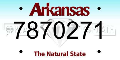 7870271 Arkansas License Plate