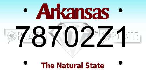 78702Z1 Arkansas License Plate