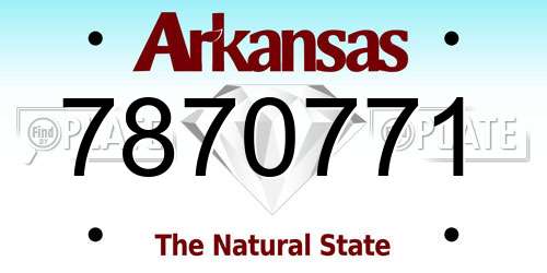 7870771 Arkansas License Plate