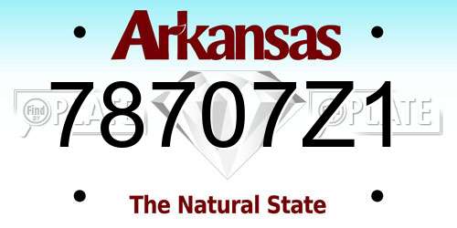 78707Z1 Arkansas License Plate