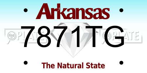 7871TG Arkansas License Plate