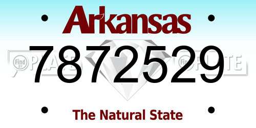 7872529 Arkansas License Plate