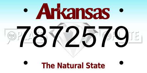 7872579 Arkansas License Plate