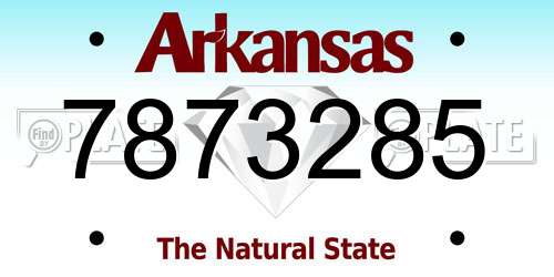7873285 Arkansas License Plate
